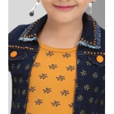 Arshia Fashions - Yellow Denim Girls Top With Jacket With Capris ( Pack of 1 ) - None