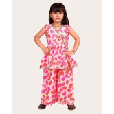 Girls Ethnic Readymade Suit Sleeveless Top Kurta with Palazzo Pant Traditional Clothing Set for Kids-Pink / 6 Years-7 Years