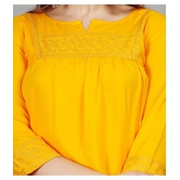 Smien - Yellow Rayon Womens Ethnic Tunic ( Pack of 1 ) - None