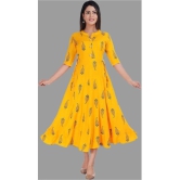 SIPET - Yellow Rayon Womens Anarkali Kurti ( Pack of 1 ) - None