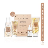 Glamveda Glutathione Skin Perfecting Brightening & Dark Spots Removal 4 Steps Skincare Routine ( Face Wash + Face Cream + Face Serum + Body Lotion )