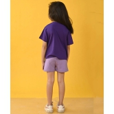 SUMMER TIME PURPLE GIRLS SHORTS SET - PURPLE-10-12 YEARS / 2N / PURPLE