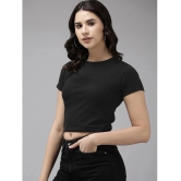 PPTHEFASHIONHUB Black Cotton Regular Fit Womens T-Shirt ( Pack of 1 ) - None