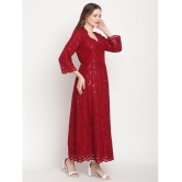 Queenley - Maroon Cotton Womens Flared Kurti - None