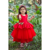 Cutedoll Red Net Kids Parywear Dress-6-12 Month