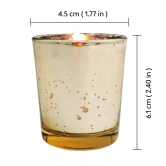 Gold Glass Votive with Scented Soy Wax - Mogra, Sandalwood, Rose