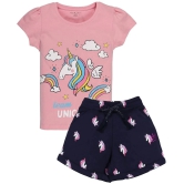 Plum Tree Girls Unicorn Print T-shirt and short set - None