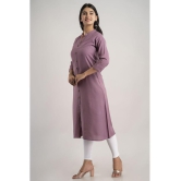 MAUKA - Purple Rayon Women''s Front Slit Kurti ( Pack of 1 ) - None