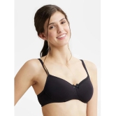 Jockey 1723 Wirefree Padded Super Combed Cotton Elastane Lace Styling T-Shirt Bra - Black - None