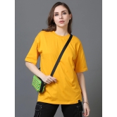 Women Solid Oversized T-Shirt, MUSTARD-L / Mustard