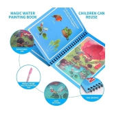 Reusable Magic Water Coloring Books  for Toddlers,  (Pack of 4) Paint with Water Books,Mess-Free Coloring Book,Portable Educational Doodle Drawing Toy,Improving Childrens Imagination,Color P