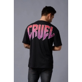 Cruel in Gradient Print Black Oversized T-Shirt for Men XXL