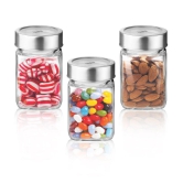 Treo By Milton Cube Storage Glass Jar, Set of 3, 310 ml Each, Transparent | Airtight | Multipurpose Jar | Easy to Handle - Transparent