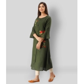 MAUKA - Green Rayon Womens Flared Kurti ( Pack of 1 ) - 5XL