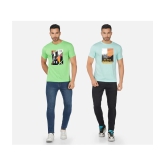 CHOZI Cotton Blend Regular Fit Printed Half Sleeves Mens T-Shirt - Multicolor ( Pack of 2 ) - None