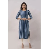 Kapadia Rayon Striped Nayra Womens Kurti - Navy ( Pack of 1 ) - None