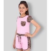 Smart Casual Animal Printed Cap Sleeves Top and Shorts - None