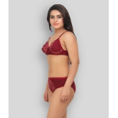 TCG Maroon Lace Bra & Panty Set - 28