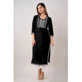 Kapadia - Black Rayon Womens Straight Kurti ( Pack of 1 ) - None