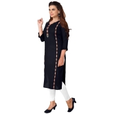 Kapadia - Black Rayon Womens Straight Kurti ( Pack of 1 ) - None