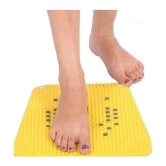 Horsefit  Manual Plastic Acupressure Foot Massager Plate with 24 Magnets for Stress Free, Blood Flow Controller, Pain Relief, Multicolor - Yellow