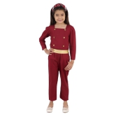 Kids Cave - Maroon Rayon Girls Jumpsuit ( Pack of 1 ) - None