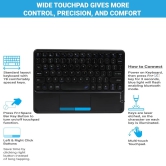 Rechargeable Bluetooth Keyboard and Trackpad Ultra Slim for all Bluetooth Enabled Mac/Tablet/iPad/PC/Laptop-White