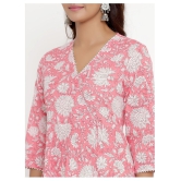 Angiya Pink Cotton Angrakha Kurti - - 3XL