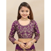 JULEE Purple Silk Girls Lehenga Choli Set ( Pack of 1 ) - None