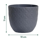 UGAOO Grey Plastic Pots ( Pack of 3 ) - Grey