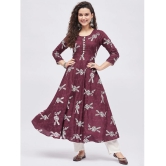 Tissu - Maroon Rayon Womens Flared Kurti ( Pack of 1 ) - None