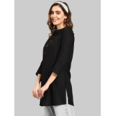 AKTIF Rayon Solid Straight Womens Kurti - Black ( Pack of 1 ) - None