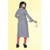 HAYA - Grey Rayon Womens Straight Kurti ( Pack of 1 ) - None