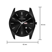 CHARLIEKEEN Black Metal Analog Mens Watch