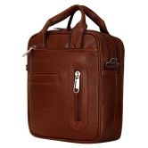 Leather World Messenger Bag Tan Leather Casual Messenger Bag - Tan