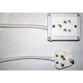 Tia 1 Sockets Power Extension with 8 m Cotton Cord, Anchor Socket and Plug (6 A)