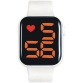 Rhonium White Silicon Digital Womens Watch