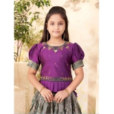 Aarika Purple Silk Girls Lehenga Skirt ( Pack of 1 ) - None