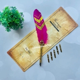 Golden Glitter Design Feather Pen Set for Luxurious Calligraphy-Sky Blue