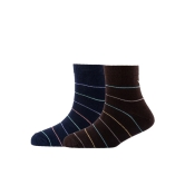 Men Pack Of 2 Striped Cotton Ankle Length Socks