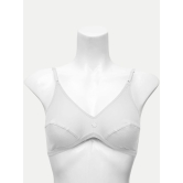 Women Flower Bra - White Color