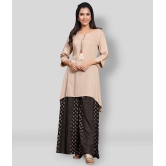 Juniper - Beige Rayon Womens Asymmetrical Kurti ( Pack of 1 ) - XS