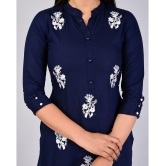 MAUKA Rayon Embroidered Kurti With Palazzo Women's Stitched Salwar Suit - Blue ( Pack of 1 ) - None