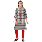 Aarika Gray Cotton Girls Kurti ( Pack of 1 ) - None