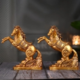 Artarium Vastu Feng Shui Horse Statue for Home Decoration, Feng Shui Horse for Gift Showpiece Vastu Good Luck Idol (Pack of 2)