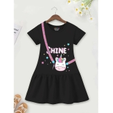 Trampoline Pink & Black Cotton Blend Girls A-line Dress ( Pack of 2 ) - None