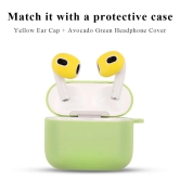 1 Pair Silicone Earphone Ear Caps for Apple AirPods 3, Bluetooth Earbuds Ear Tips Protective Covers-Transparent White