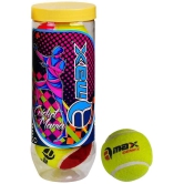 Rmax - Yellow Leather Cricket Ball ( Pack of 3 ) - L(Men)