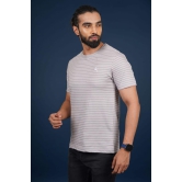 Men's Grey Striped Crew Neck T-Shirt