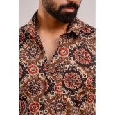 Frionkandy 100% Cotton Regular Fit Printed Half Sleeves Mens Casual Shirt - Brown ( Pack of 1 ) - None